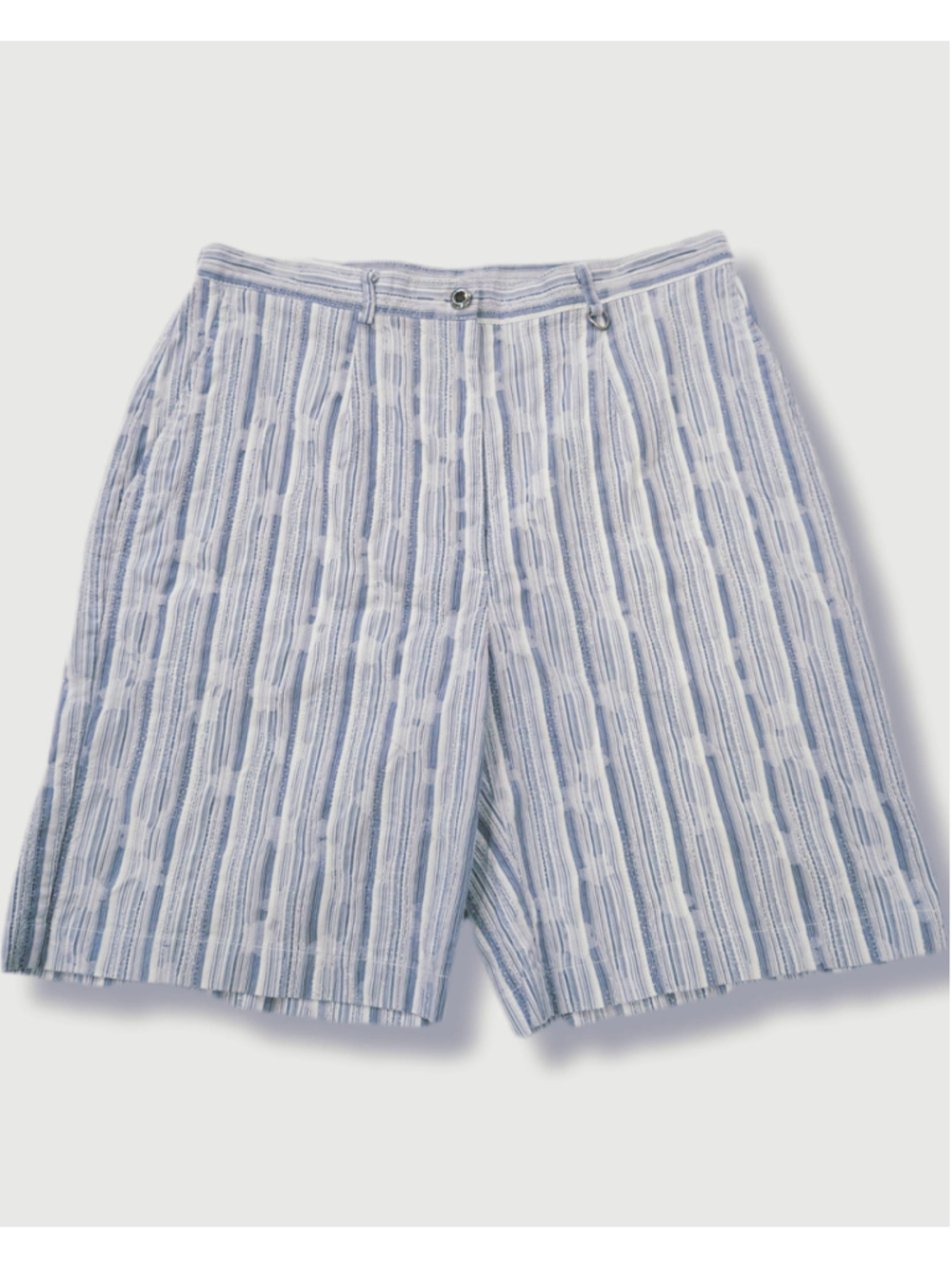 Vintage Preppy Bermuda Shorts, Blue Striped, size 14P unisex